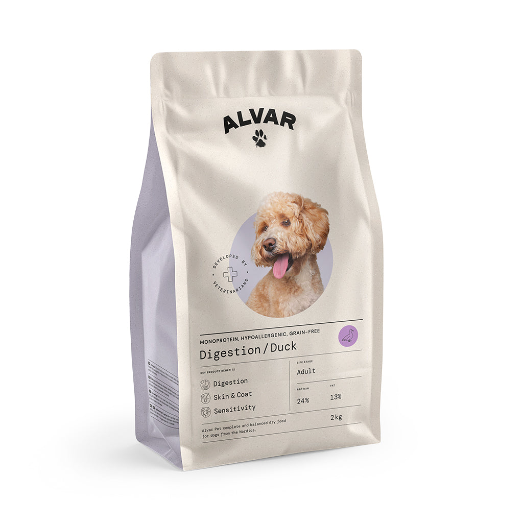 Alvar Pet Digestion/Duck tørfoder 4 x 7 kg