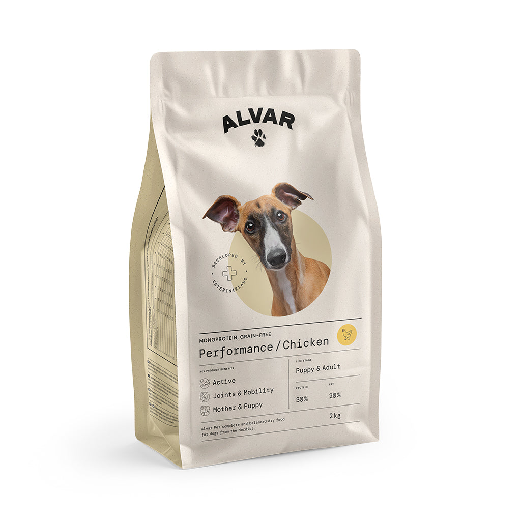 Alvar Pet Performance/Chicken tørfoder 3 x 7 kg