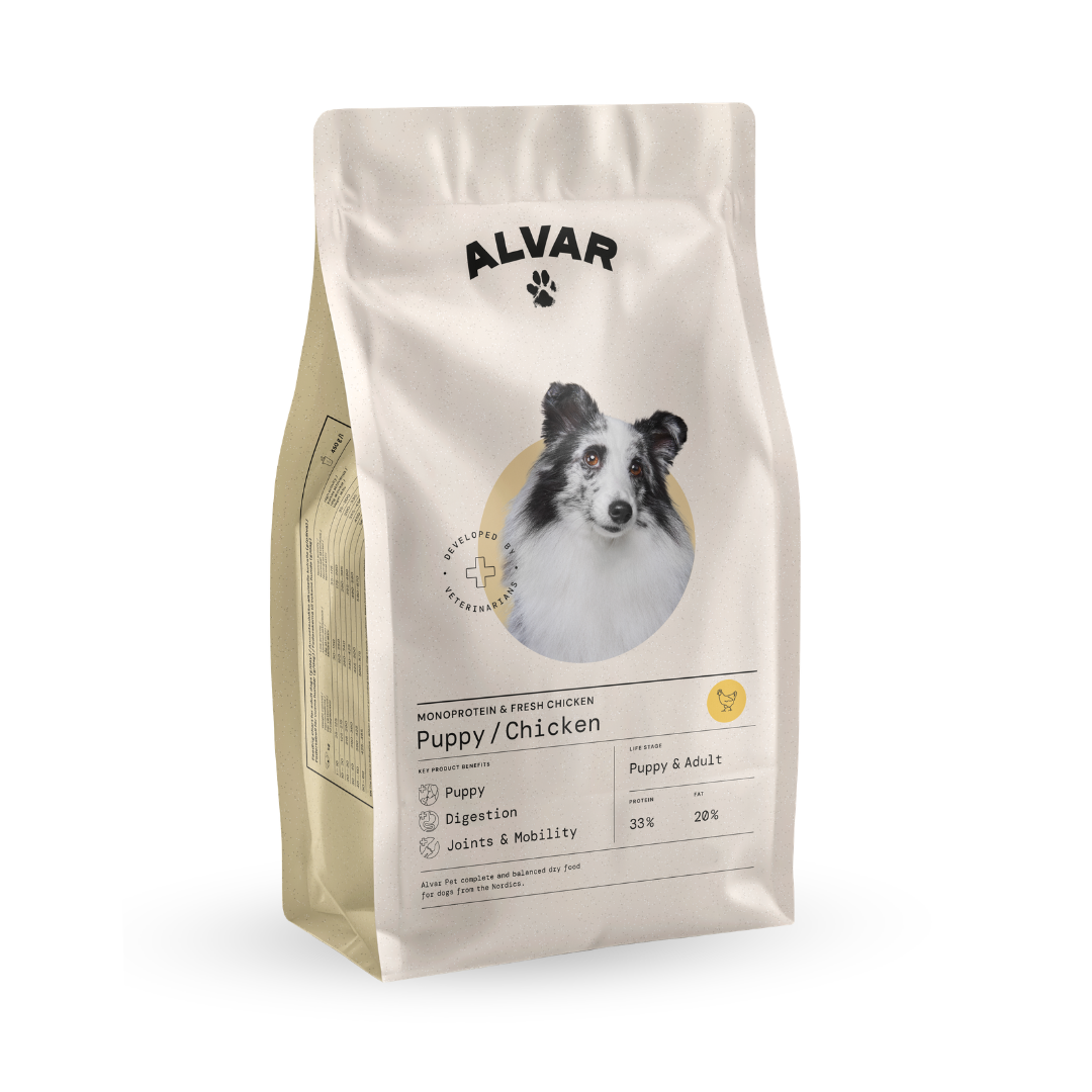 Alvar Pet Puppy/Chicken food for puppies and small adult dogs