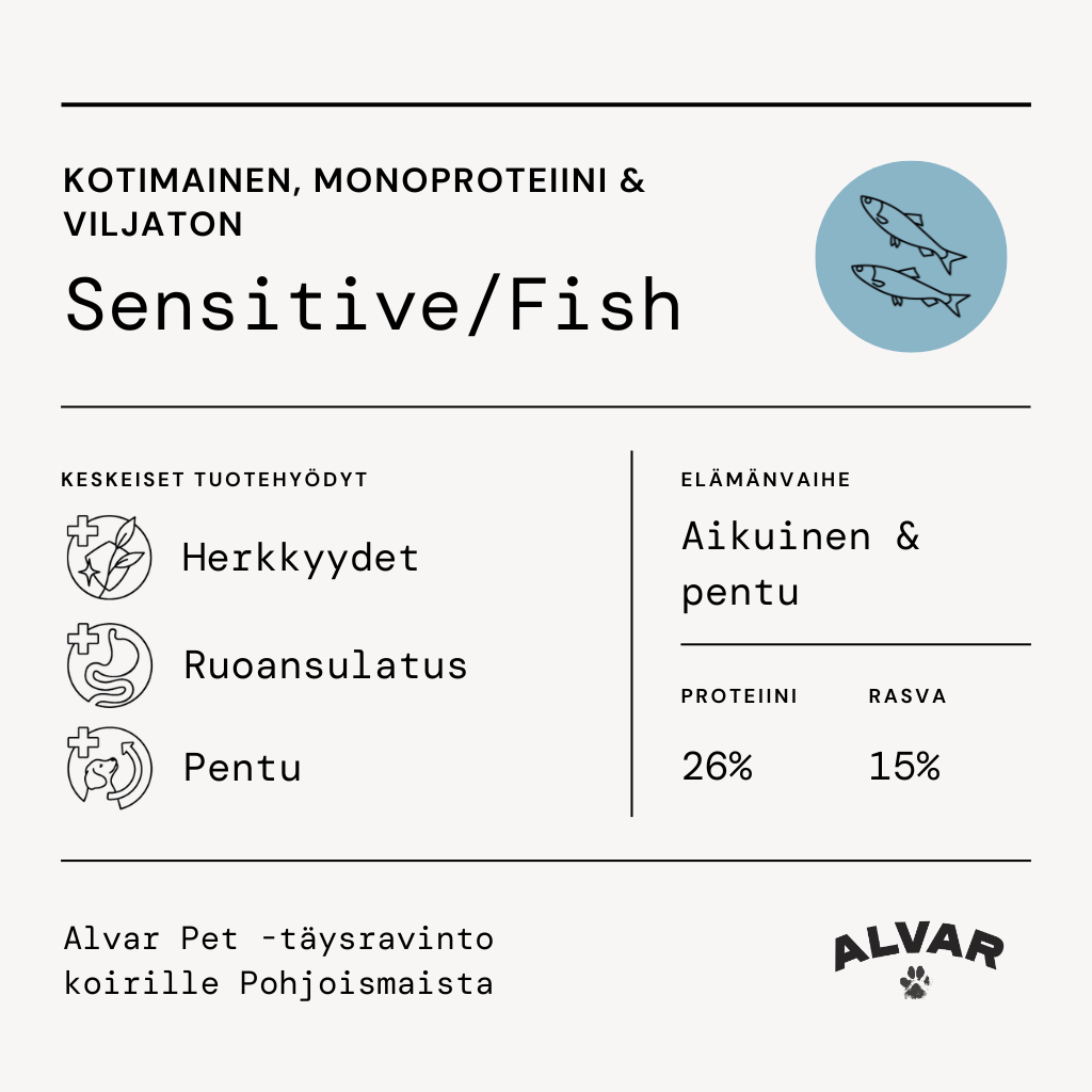 Alvar Pet Sensitive/Fish dry food 7 kg