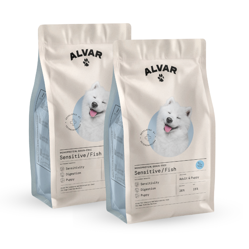 Alvar Pet Sensitive/Fish kuivaruoka 2 x 7 kg
