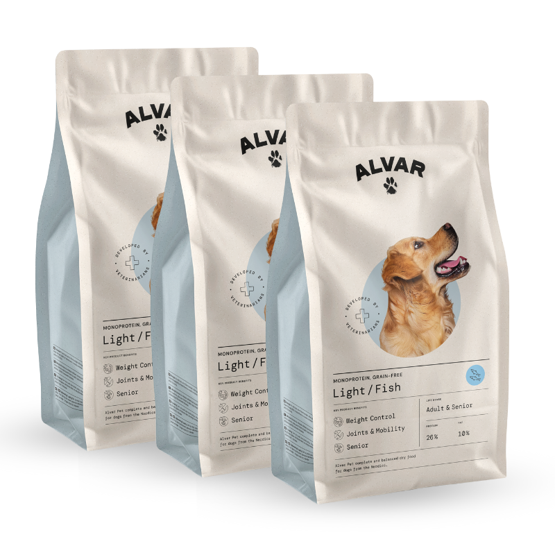 Alvar Pet Light/Fish kuivaruoka 3 x 7 kg