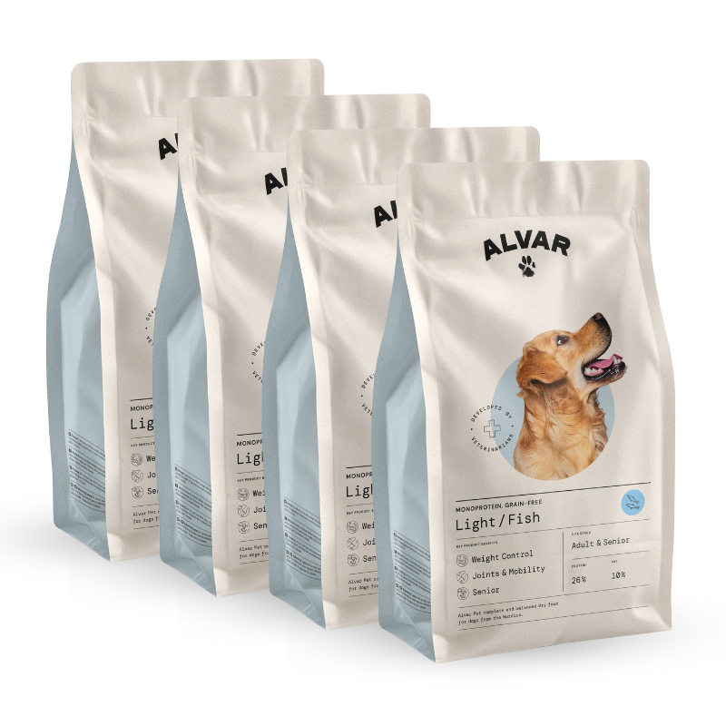 Alvar Pet Light/Fish kuivaruoka 4 x 7 kg