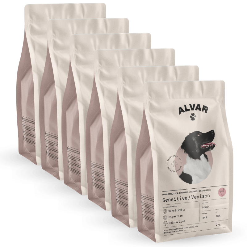 Alvar Pet Sensitive/Venison kuivaruoka 6 x 7 kg
