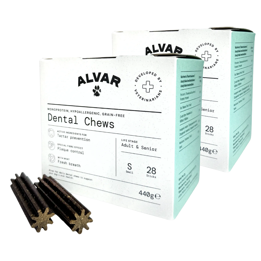 Alvar Pet Dental Chews tyggeben S DOBBELTPAKKE