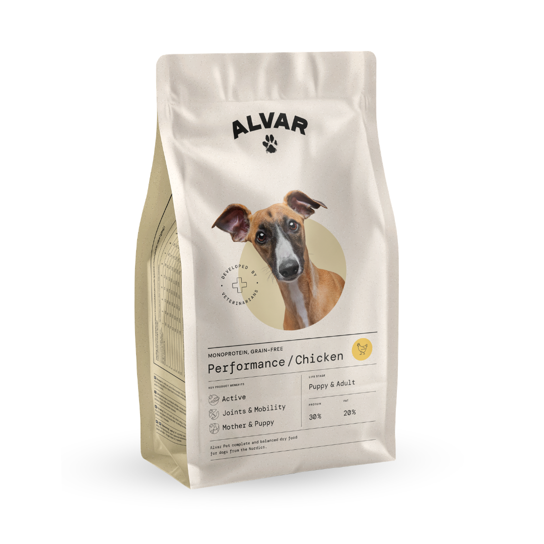 Alvar Pet Performance/Chicken monoprotein grain-free dry food for active dogs, small dogs and puppies