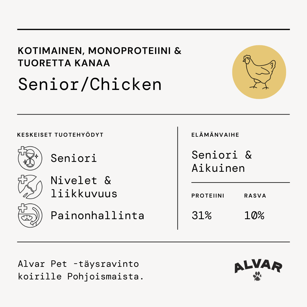 Alvar Pet Senior/Chicken dry food