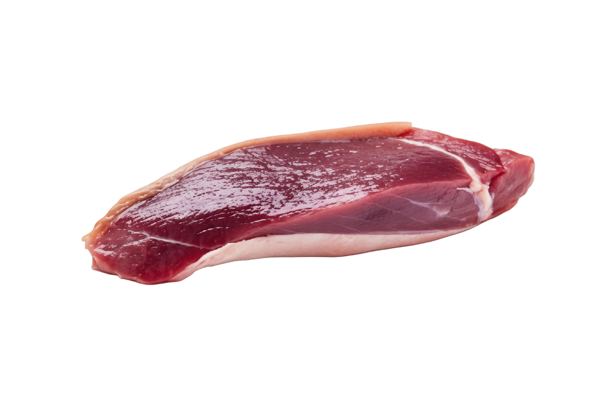 Raw duck on a white background