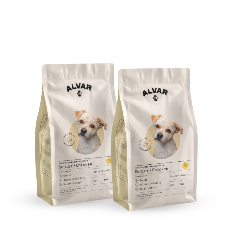 Alvar Pet Senior/Chicken torrfoder 2 x 2 kg