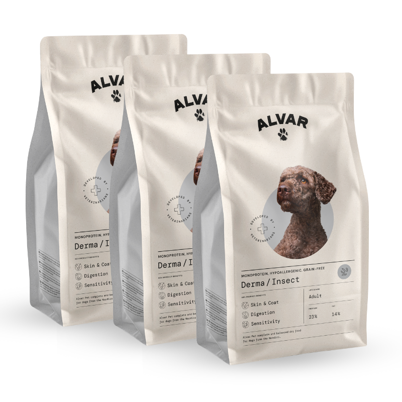 Alvar Pet Derma/Insect dry food 3 x 7 kg