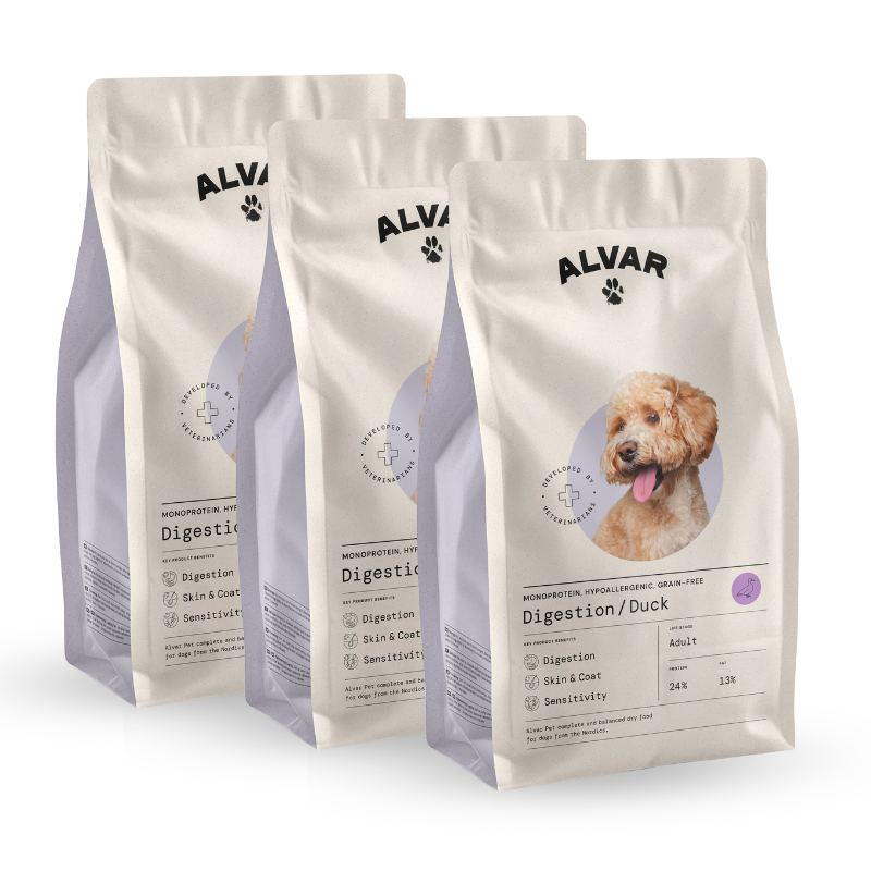 Alvar Pet Digestion/Duck kuivaruoka 3 x 7 kg