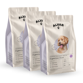 Alvar Pet Digestion/Duck kuivaruoka 3 x 7 kg