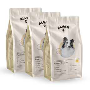 Alvar Pet Puppy/Chicken kuivaruoka 3 x 7 kg