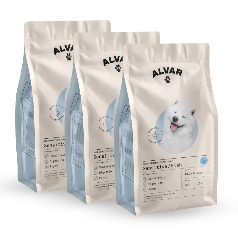 Alvar Pet Sensitive/Fish torrfoder 3 x 7 kg