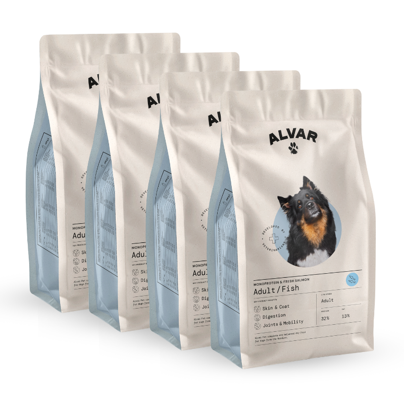 Alvar Pet Adult/Fish kuivaruoka 4 x 7 kg