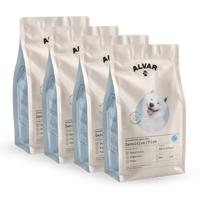 Alvar Pet Sensitive/Fish kuivaruoka 4 x 7 kg