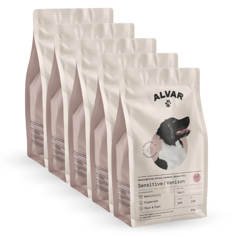 Alvar Pet Sensitive/Venison kuivaruoka 5 x 7 kg